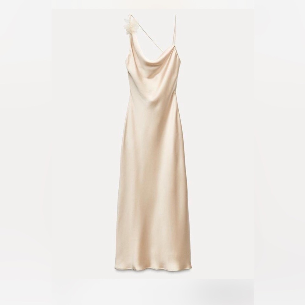 Zara Satin Cream Dress